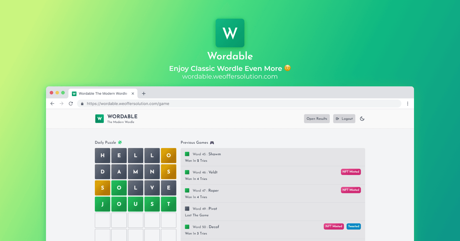 Introducing Wordable - The Better Wordle 🟩🟨⬛